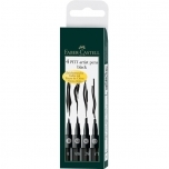 Tindipliiatsid Must 4tk Faber-castell Pitt Artist Pen (M;SB;SC;1,5)