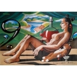 Kassiga kahekesi.Akrüülmaal.