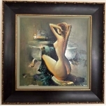 Naine vanniga.Jüri Ristna õlimaal  40x40cm  2008