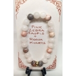 Käevõru Pink Zebra Jaspis+ Pink Quartz 8mm.