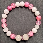 Roosa pärsia nefriit ja roosa kvarts 8mm ja 10mm 19cm 